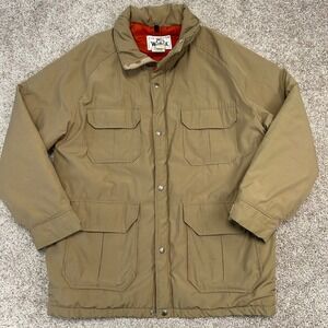 Vintage Woolrich Field Coat Men Size Large Made In USA 80s Lined Outdoors